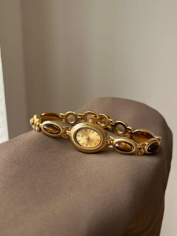 Se9e750ce97ba46d29f1c940b042f74b2w.webp Elysian Gemstone Embellished Wristwatch with Bracelet Strap