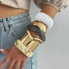 Sed569bb611874134a3ff13480ef23e92Z.webp Urban Edge Modern Chunky Bangles Set in Textured Metal and Resin