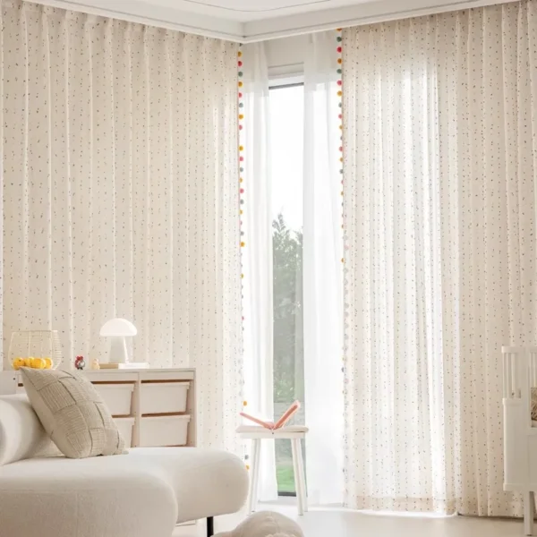 See9c8b67d07940ee8e9c461144c897ff2.webp Dreamy Pom Poms Boho Curtain