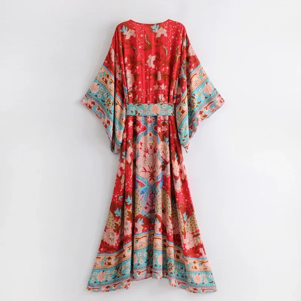 Seebb49c2f870472c8ef3dcaad2af33418.webp Gypsy Bloom Kimono Midi Dress with Batwing Sleeves