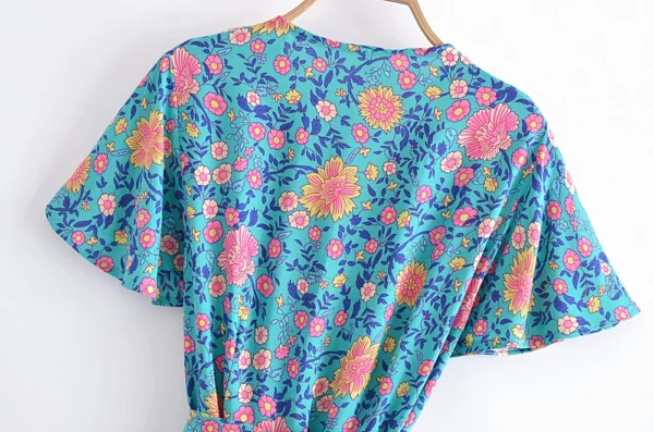 Summertime Flirt Floral Wrap Dress with Tie Waist