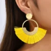 Sf431d8c32b7f466eb8cff607c57dc34cD.webp Festival Spirit Fringe Hoop Earrings with Gold Accents