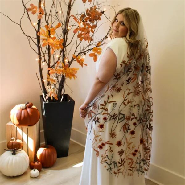 Sf4e6c381d74d49069c2f71ec3b675294F.webp Autumn Embrace Floral Embroidered Veil