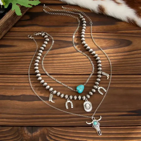 Sf4f0b51258c24a26b128175f4c07fcd2a.webp Santa Fe Layers Boho Layered Necklace with Charms