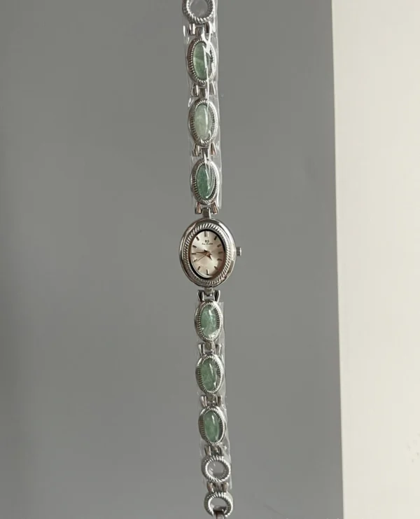 Sf50647c37e3e432dbddbc5203113b8ce2.webp Elysian Gemstone Embellished Wristwatch with Bracelet Strap