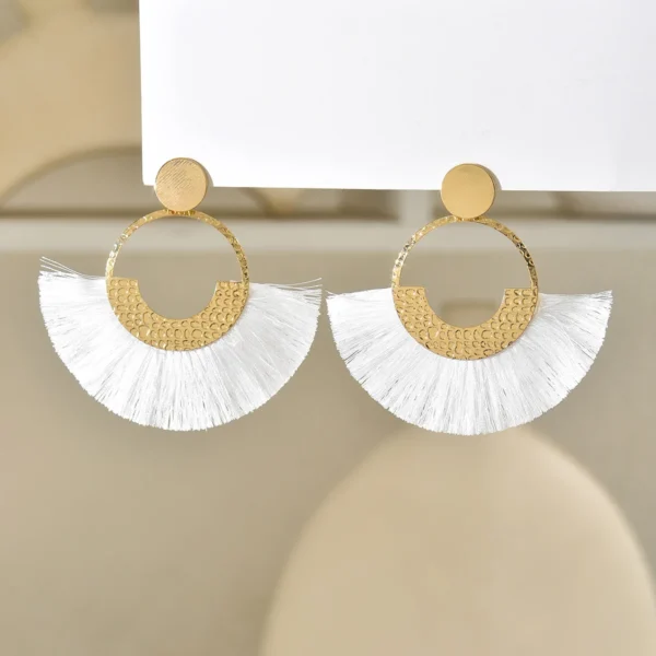 Sf678de17cba642569b21ca06f9fd6b35I.webp Festival Spirit Fringe Hoop Earrings with Gold Accents