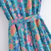 Summertime Flirt Floral Wrap Dress with Tie Waist