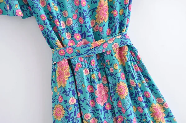 Summertime Flirt Floral Wrap Dress with Tie Waist