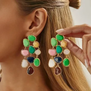 Sf8c8f030ef134201b2e7b97e8627830f2.webp Colorful Statement Earrings with Cascading Gemstone Detail