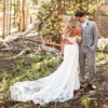 Thistle Grove — Draped Neckline Boho Wedding Dress in Crochet Lace – Spirit & Rebel
