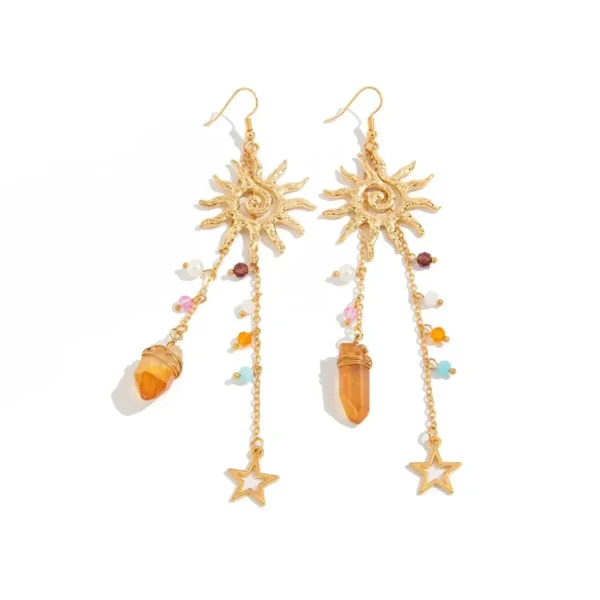 Sff25cd83891348d98816a31a672fefa1Z.webp Sunshine in You Boho Earrings with Celestial Charm and Colorful Beads