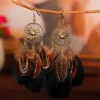 Sfff113bd095740d2bef827c77ac32f2aY.webp Nomad Sun Feather Dreamcatcher Statement Earrings