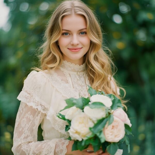 Timeless Grace Victorian Long Sleeve Lace Wedding Dress