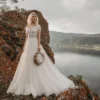 Cliffside Dusk — Beaded Fringe Boho Wedding Dress in Soft Tulle – Spirit & Rebel