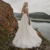 Cliffside Dusk — Beaded Fringe Boho Wedding Dress in Soft Tulle – Spirit & Rebel