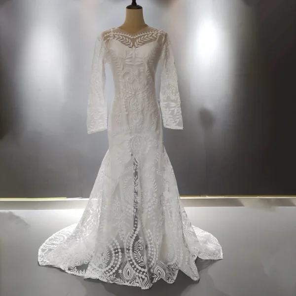 Uf2b5c53512554670b90c1bfb00d2a9fdF.webp The Folklore Gown — Boho Long Sleeve Lace Wedding Dress