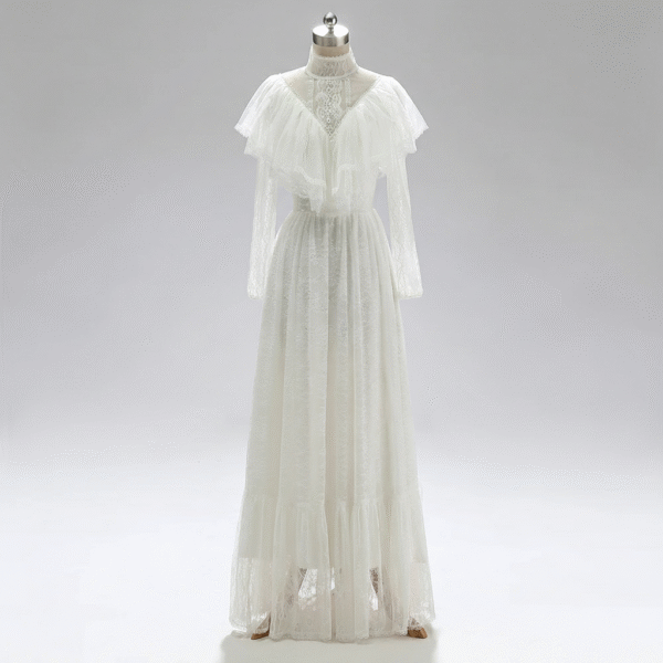 Timeless Grace Victorian Long Sleeve Lace Wedding Dress