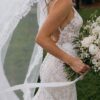 photo_1790599171_1375 Sevilla Mantilla Lace Wedding Veil – Ivory Cathedral Veil with Floral Eyelash Lace – Spirit & Rebel