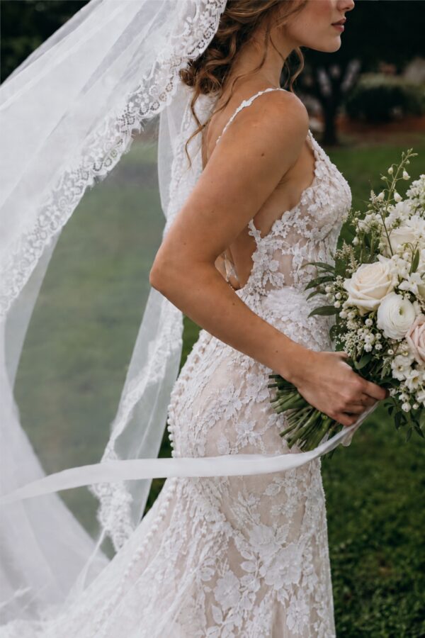 photo_1790599171_1375 Sevilla Mantilla Lace Wedding Veil – Ivory Cathedral Veil with Floral Eyelash Lace – Spirit & Rebel