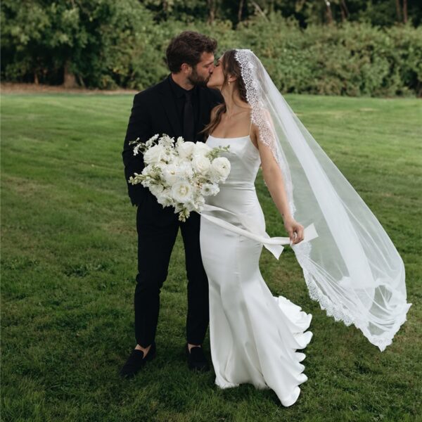 photo_1790599171_7522 Sevilla Mantilla Lace Wedding Veil – Ivory Cathedral Veil with Floral Eyelash Lace – Spirit & Rebel