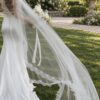 photo_1790599172_7343 Sevilla Mantilla Lace Wedding Veil – Ivory Cathedral Veil with Floral Eyelash Lace – Spirit & Rebel