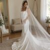 photo_1790600066_6115 Sevilla Mantilla Lace Wedding Veil – Ivory Cathedral Veil with Floral Eyelash Lace – Spirit & Rebel