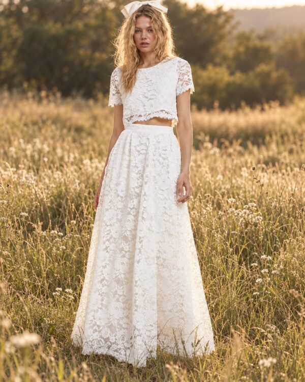 photo_1791363018_7498 The Primrose Set — Lace Crop Top Wedding Dress with Short Sleeves – Spirit & Rebel