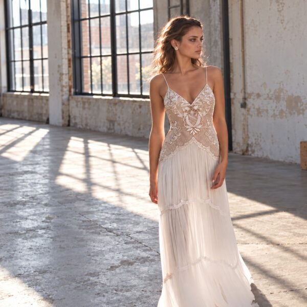 photo_1791363751_3359 Amalfi Hush — Beaded Lace Boho Wedding Dress in Tiered Tulle – Spirit & Rebel