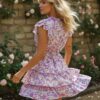 spirit_bohemian_tiered_mini_dress_rose_garden_stride (1) Floral Ruffle Mini Dress with Relaxed Fit and Button Detail