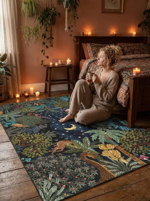 spirit_cosy_evening_contemplation Midnight Jungle Reverie Boho Rug