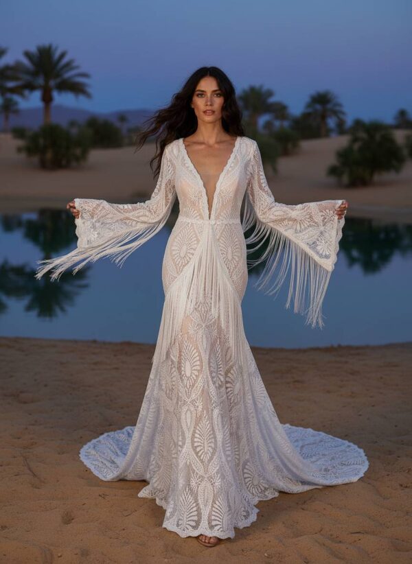 spirit_desert_oasis_evening_stride (1) Desert Romance Fringe Lace Wedding Dress