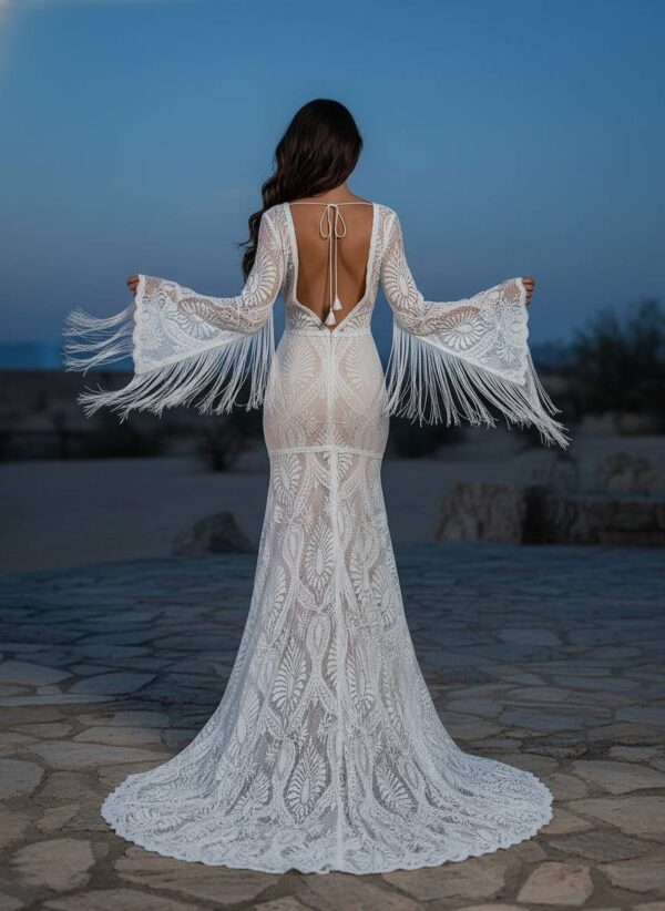 spirit_desert_oasis_evening_stride (2) Desert Romance Fringe Lace Wedding Dress