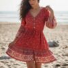 spirit_driftwood_morning_haze Lavender Trail Boho Bell Sleeve Mini Dress