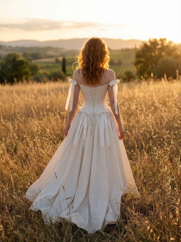 Provence Bow Corset Off-Shoulder Wedding Gown