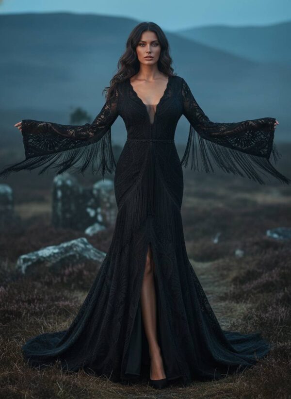spirit_highland_moors_wind Desert Romance Fringe Lace Wedding Dress