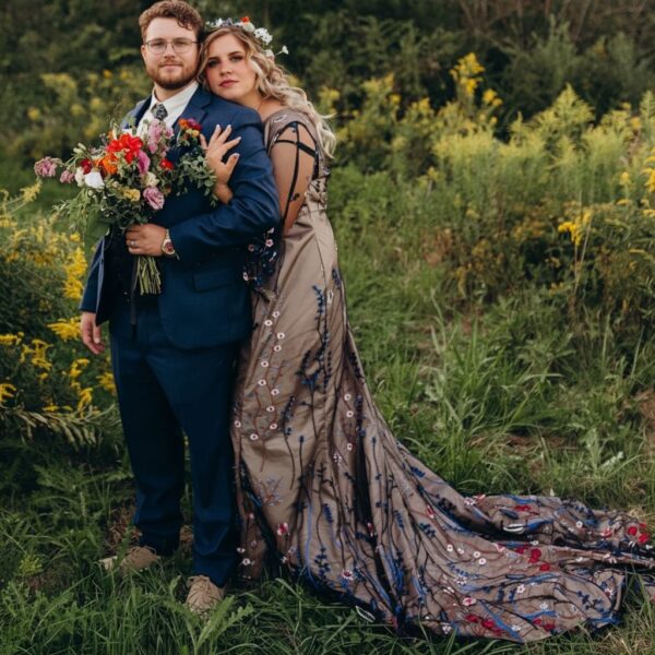 plus size boho wedding dress with sleeves Plus Size Boho Wedding Dress: Ruffled Flutter Sleeves, Raw Cotton A-line - Beata