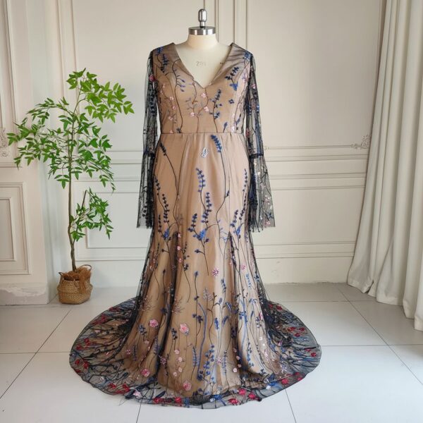 ai-edited-1772917760651-7 Botanical Plus Size Boho Wedding Dress with Long Sleeves