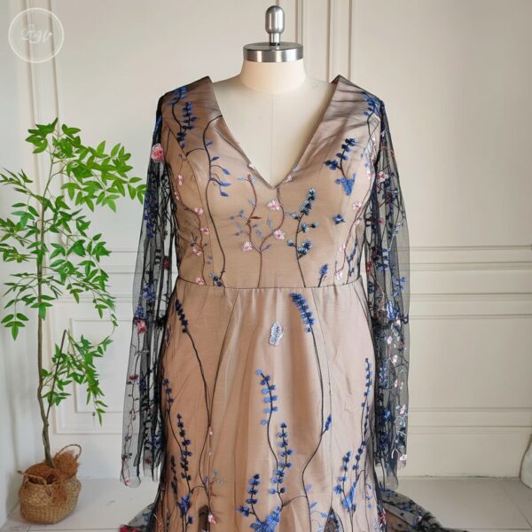 ai-edited-1772917770278-12 Botanical Plus Size Boho Wedding Dress with Long Sleeves