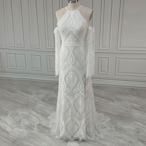 ai-edited-1772993458457-6 Western Boho Wedding Dress with Detachable Flare Sleeves