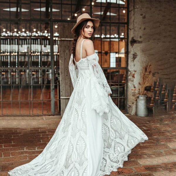 ai-edited-1772993464595-9 Western Boho Wedding Dress with Detachable Flare Sleeves