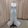 ai-edited-1776006545430-2 Halter Neck Wedding Dress, Floral Lace Bridal Gown, Open Back Fishtail Dress