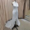 ai-edited-1776006549537-4 Halter Neck Wedding Dress, Floral Lace Bridal Gown, Open Back Fishtail Dress