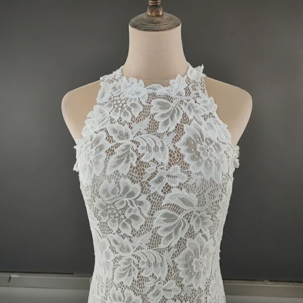 ai-edited-1776006553306-6 Halter Neck Wedding Dress, Floral Lace Bridal Gown, Open Back Fishtail Dress
