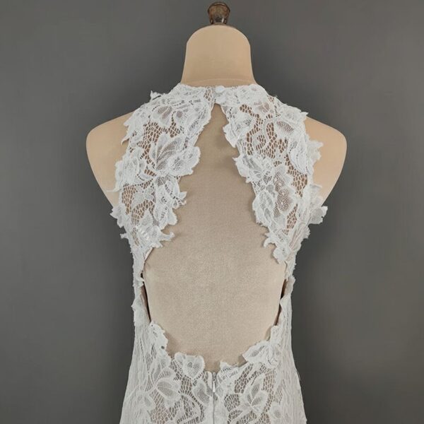 ai-edited-1776006555322-7 Halter Neck Wedding Dress, Floral Lace Bridal Gown, Open Back Fishtail Dress