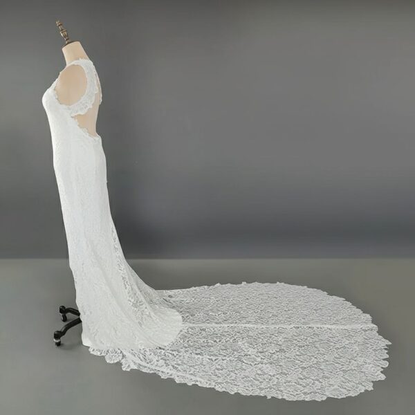 ai-edited-1776006561595-10 Halter Neck Wedding Dress, Floral Lace Bridal Gown, Open Back Fishtail Dress