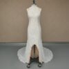 ai-edited-1776006568215-13 Halter Neck Wedding Dress, Floral Lace Bridal Gown, Open Back Fishtail Dress
