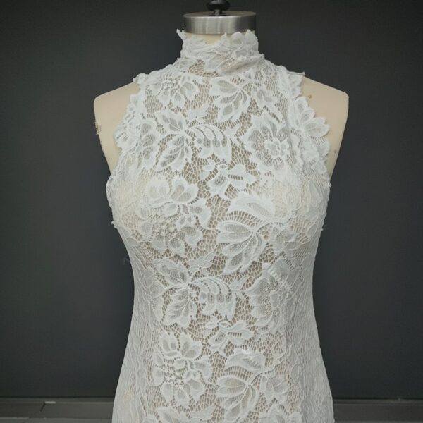 ai-edited-1776006570212-14 Halter Neck Wedding Dress, Floral Lace Bridal Gown, Open Back Fishtail Dress