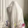Floral Embroidered Tulle Veil Floral Embroidered Tulle Veil