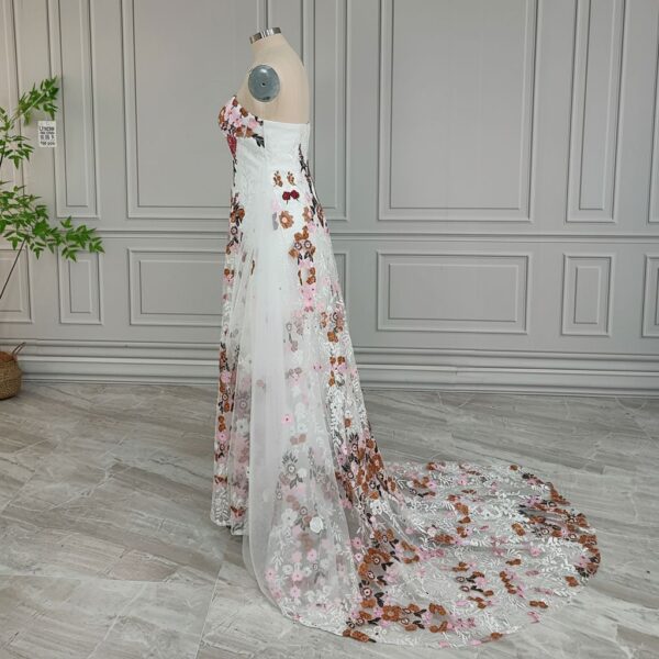 Floral Embroidered White Gown Floral Embroidered White Gown