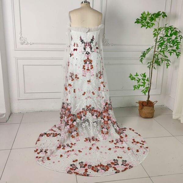 Floral Embroidered White Gown Floral Embroidered White Gown
